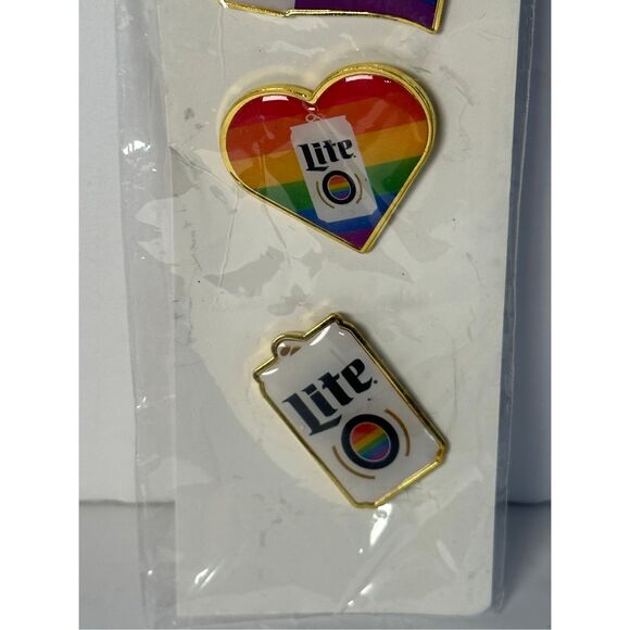 Miller Lite Pride LGBT Rainbow Pins pack of 3 NEW - Picture 3 of 5